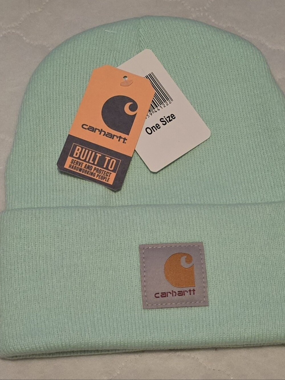 Carhartt Women's Mint Green Knit Cuffed Beanie